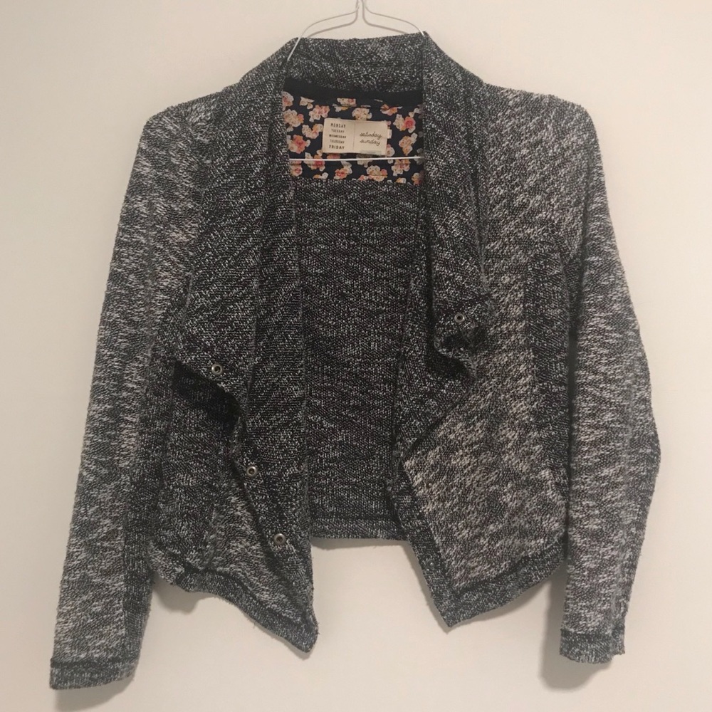 Anthropologie | Grey Knit Jacket Sweater S